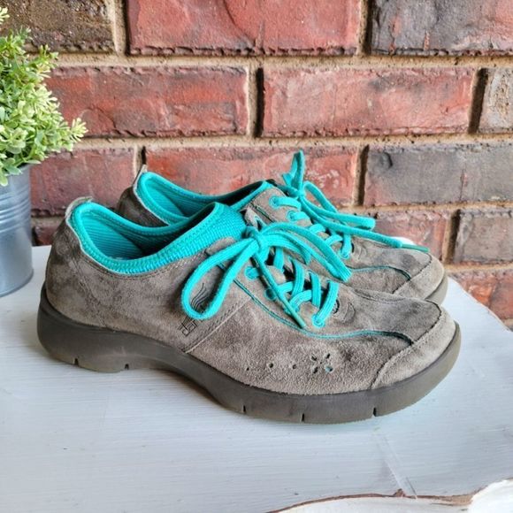 Dansko Shoes - Dansko Elise Grey Suede Leather Sneaker Shoes